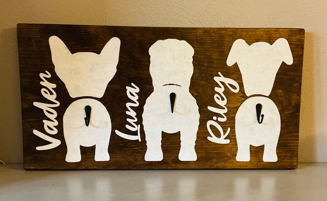 Dog leash holder Sign - personalized